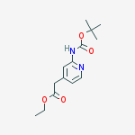 Structure of ethyl 2-(2-(tert-butoxycarbonylamino)pyridin-4-yl)acetate