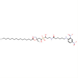 Structure of Hexadecanoic acid,(1R)-1-[13-[(2,4-dinitrophenyl)amino]-3-hydroxy-3-oxido-8-oxo-2,4-dioxa-7-aza-3-phosphatridec-1-yl]-1,2-ethanediyl ester, monoammoniumsalt