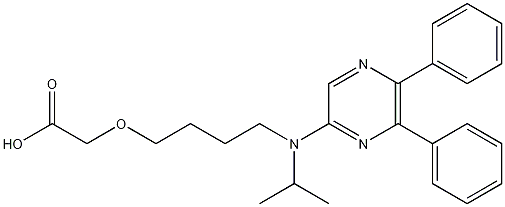 Structure of [4-[(5,6-DIPHENYLPYRAZINYL)(1-METHYLETHYL)AMINO]BUTOXY]-ACETIC ACID