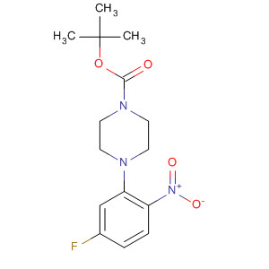 Structure of 1-Piperazinecarboxylic acid, 4-(5-fluoro-2-nitrophenyl)-,1,1-dimethylethyl ester