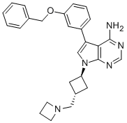 Structure of 7-[Trans-3-(1-Azetidinylmethyl)cyclobutyl]-5-[3-(phenylmethoxy)phenyl]-7H-pyrrolo[2,3-d]pyrimidin-4-amine