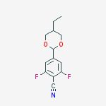 Structure of 4-(5-ethyl-1,3-dioxan-2-yl)-2,6-difluoro-benzonitrile