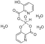 Structure of (OC-6-45)  Aqua  (3-hydroxy-2-pyridinecarboxylato-kapaN1,kapaO2)[3-(hydroxy-kapaO)-2-pyridinecarboxylato(2-)-kapaO2]oxo-vanadate(1-),  hydrogen,  trihydrate