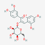 CYANIDIN-3-O-GLUCOSIDE(KUROMANIN)(SH)结构式