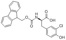 Structure of (R)-2-(((9H-fluoren-9-yl)methoxy)carbonylamino)-3-(3-chloro-4-hydroxyphenyl)propanoic acid