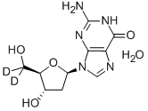 Structure of [5,5-2H2]2-DEOXYGUANOSINE MONOHYDRATE
