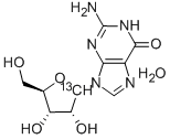 Structure of [1-13C]GUANOSINE MONOHYDRATE