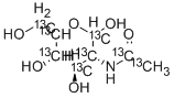 2-[1,2-13C2]ACETAMIDO-2-DEOXY-D-[UL-13C6]GLUCOSE结构式