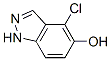 Chemical structure of 1H-Indazol-5-ol,  4-chloro-