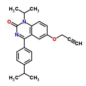 1-(1-甲基乙基)-4-[4-(1-甲基乙基)苯基]-6-(2-丙炔-1-基氧基)-2(1H)-喹唑啉酮结构式