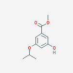 Structure of Benzoic acid, 3-hydroxy-5-(1-methylethoxy)-, methyl ester