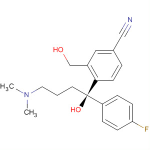 Benzonitrile,4-[(1R)-4-(dimethylamino)-1-(4-fluorophenyl)-1-hydroxybutyl]-3-(hydroxymethyl)-结构式