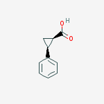 Structure of (1R,2S)-2-PHENYLCYCLOPROPANECARBOXYLIC ACID Chiral R,S, rotation