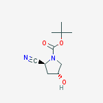 (2S,4R)-1-BOC-2-氰基-4-羟基吡咯烷结构式