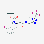 Structure of Carbamic acid,[(1R)-3-[5,6-dihydro-3-(trifluoromethyl)-1,2,4-triazolo[4,3-a]pyrazin-7(8H)-yl]-3-oxo-1-[(2,4,5-trifluorophenyl)methyl]propyl]-, 1,1-dimethylethylester