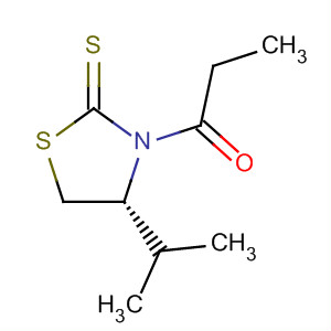 Structure of 2-Thiazolidinethione, 4-(1-methylethyl)-3-(1-oxopropyl)-, (4R)-