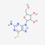 6-(methylsulfanyl)-9-pentofuranosyl-9H-purin-2-amine结构式