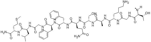 Structure of H-THR-GLY-LYS-ALA-SER-GLN-PHE-PHE-GLY-LEU-MET-NH2