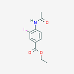 Structure of Benzoic acid, 4-(acetylamino)-3-iodo-, ethyl ester