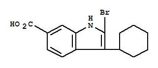 Structure of 2-Bromo-3-cyclohexylindole-6-carboxylicacid