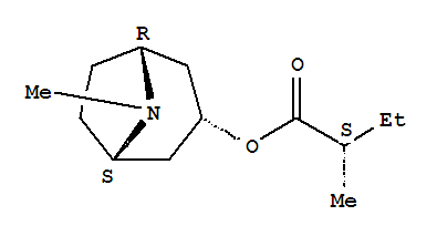 Structure of Butanoicacid, 2-methyl-, (3-endo)-8-methyl-8-azabicyclo[3.2.1]oct-3-yl ester, (2S)-