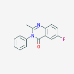 Chemical structure of 6-fluoro-2-methyl-3-phenylquinazolin-4-one