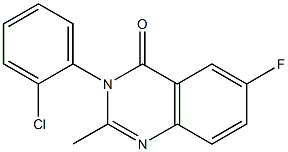 Structure of 3-(2-chlorophenyl)-6-fluoro-2-methylquinazolin-4(3H)-one