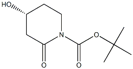 Structure of 1-Piperidinecarboxylic acid, 4-hydroxy-2-oxo-, 1,1-dimethylethyl ester,(4R)-