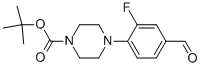 Structure of 4-(4-BOC-PIPERAZIN-1-YL-1-YL)-3-FLUOROBENZALDEHYDE