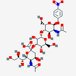 (2S,4R,5R,6R)-5-acetamido-2-[(2S,3S,4S,5S,6S)-2-[(2S,3S,4R,5S,6S)-5-acetamido-4-hydroxy-2-(hydroxymethyl)-6-(4-nitrophenoxy)tetrahydropyran-3-yl]oxy-3,5-dihydroxy-6-(hydroxymethyl)tetrahydropyran-4-yl]oxy-4-hydroxy-6-[(1R,2R)-1,2,3-trihydroxypropyl]tetrah结构式
