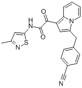 Structure of 3-[(4-Cyanophenyl)methyl]-N-(3-methyl-5-isothiazolyl)-alpha-oxo-1-indolizineacetamide