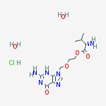 Structure of 2-[(2-amino-6-oxo-3h-purin-9-yl)methoxy]ethyl (2s)-2-amino-3-methylbutanoate;dihydrate;hydrochloride