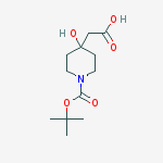 Structure of 4-carboxymethyl-4-hydroxypiperidine-1-carboxylic acid tert-butyl ester