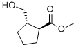 Structure of Cyclopentanecarboxylic acid, 2-(hydroxymethyl)-, methyl ester, (1R,2R)-rel-