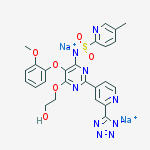 Disodium;[6-(2-hydroxyethoxy)-5-(2-methoxyphenoxy)-2-[2-(1,2,3-triaza-4-azanidacyclopenta-2,5-dien-5-yl)pyridin-4-yl]pyrimidin-4-yl]-(5-methylpyridin-2-yl)sulfonylazanide结构式