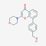 Structure of 4H-1-Benzopyran-4-one, 8-[4-(hydroxymethyl)phenyl]-2-(4-morpholinyl)-