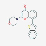 Structure of 4H-1-Benzopyran-4-one, 8-benzo[b]thien-2-yl-2-(4-morpholinyl)-