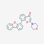 Structure of 4H-1-Benzopyran-4-one, 8-(4-dibenzofuranyl)-2-(4-morpholinyl)-