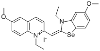Structure of 1-ethyl-2-[(3-ethyl-5-methoxy-3H-benzoselenazol-2-ylidene)methyl]-6-methoxyquinolinium iodide