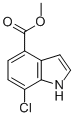 Structure of 1H-Indole-4-carboxylic acid, 7-chloro-, methyl ester