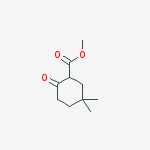 Structure of Cyclohexanecarboxylic acid, 5,5-dimethyl-2-oxo-, methyl ester