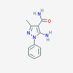 Structure of 1H-Pyrazole-4-carboxamide, 5-amino-3-methyl-1-phenyl-