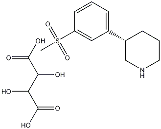 3S-(-)-3-(3-METHANESULFONYL-PHENYL)-PIPERIDINE TARTARIC ACID SALT结构式
