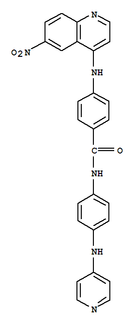 4-[(6-nitroquinolin-4-yl)amino]-N-[4-(pyridin-4-ylamino)phenyl]benzamide结构式