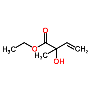 Structure of 3-butenoic acid, 2-hydroxy-2-methyl-, ethyl ester