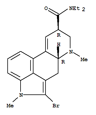 Structure of N(1)-methyl-2-bromo-lysergic acid diethylamide