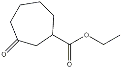 Structure of Cycloheptanecarboxylic acid, 3-oxo-, ethyl ester