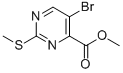 Structure of METHYL 5-BROMO-2-(METHYLSULFANYL)-4-PYRIMIDINECARBOXYLATE