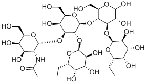 Structure of ALPHA-D-GALNAC-(1->3)-[ALPHA-L-FUC-(1->2)]-BETA-D-GAL-(1->4)-[ALPHA-L-FUC-(1->3)]-D-GLC