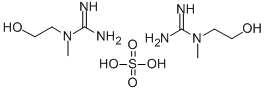 Structure of N-(2-HYDROXYETHYL)-N-METHYLGUANIDINE SULFATE (2:1)
